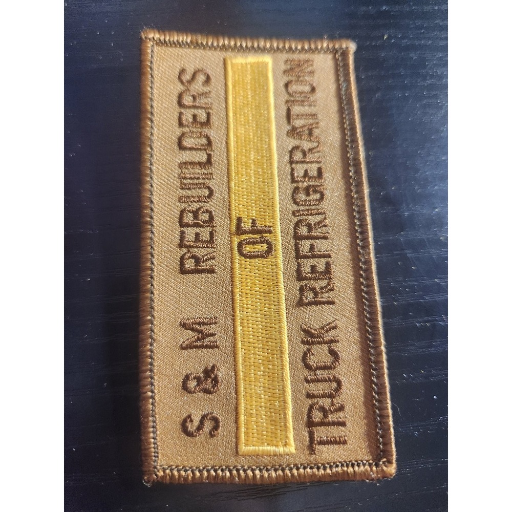 S & M Rebuilders Truck Refrigeration Patch Embroidered Sew-On Brown Yellow